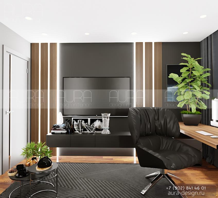 Дизайн-проект кабинета в ЖК «Дома цвета кофе»