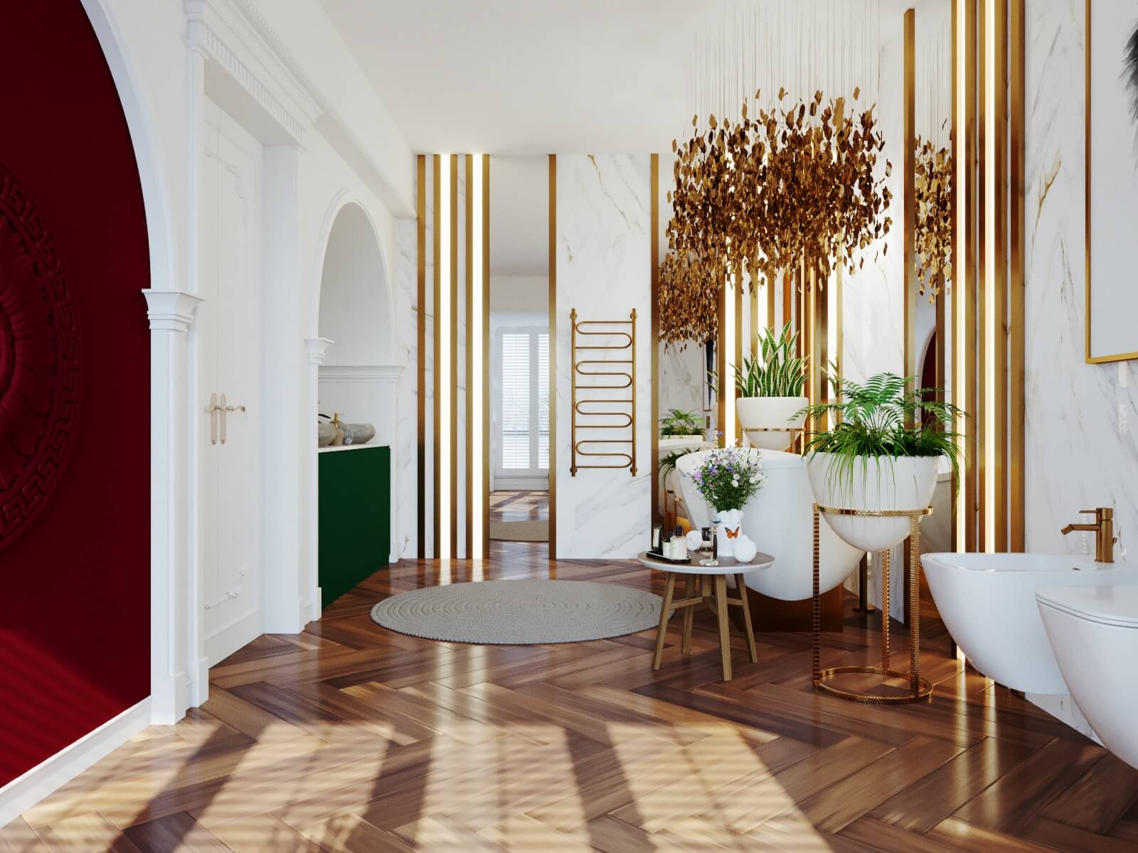 Дизайн ванной комнаты в загородном доме, г. Тула