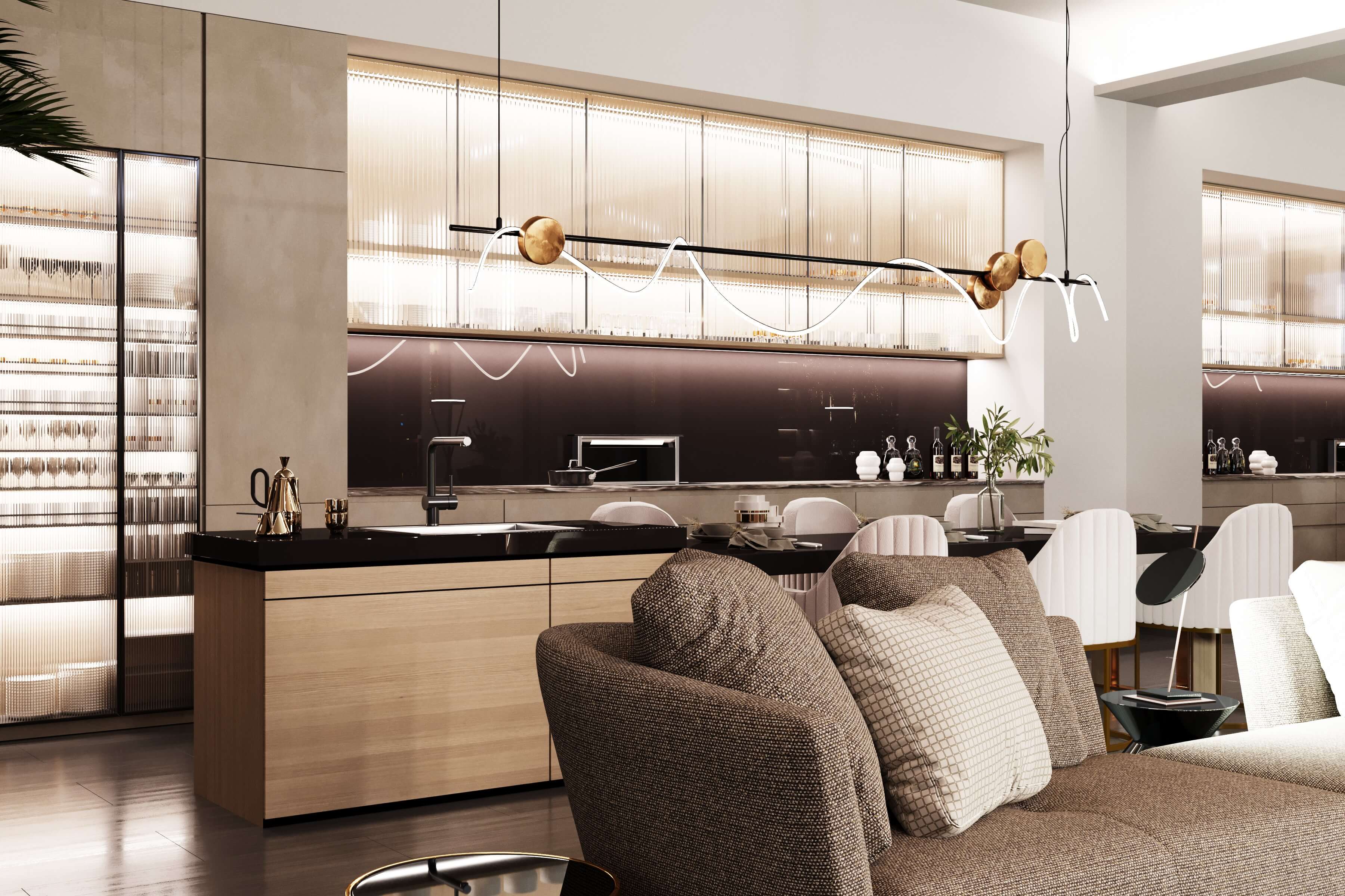 Дизайн кухни-гостиной, г. Подольск