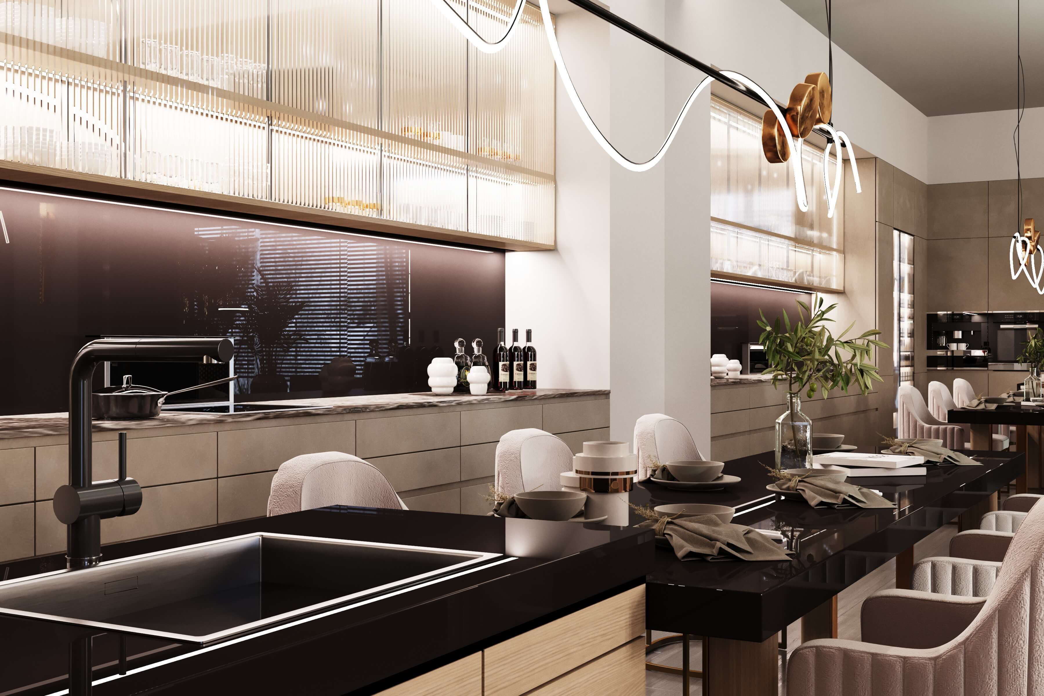 Дизайн кухни-гостиной, г. Подольск