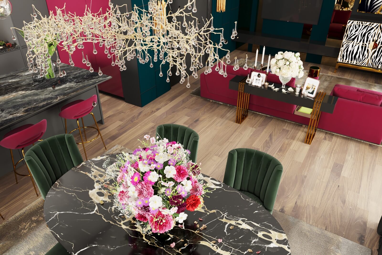 Дизайн кухни-гостиной в загородном доме, г. Калуга 