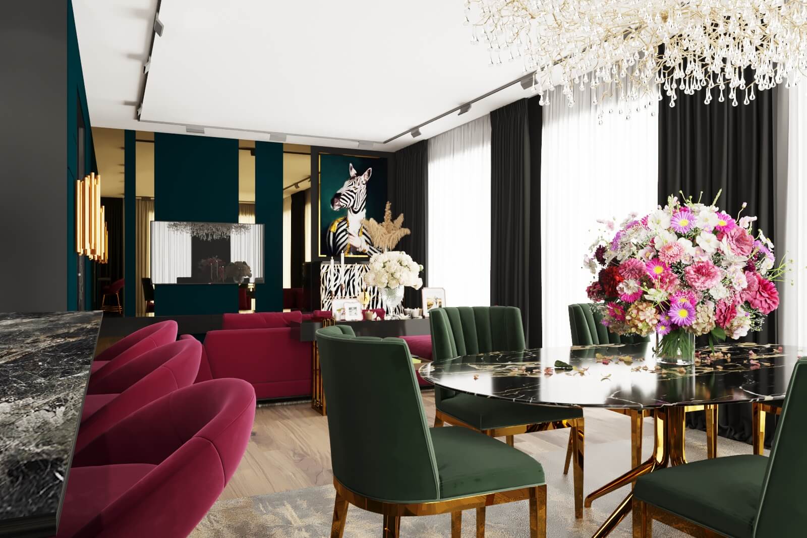 Дизайн кухни-гостиной в загородном доме, г. Калуга 