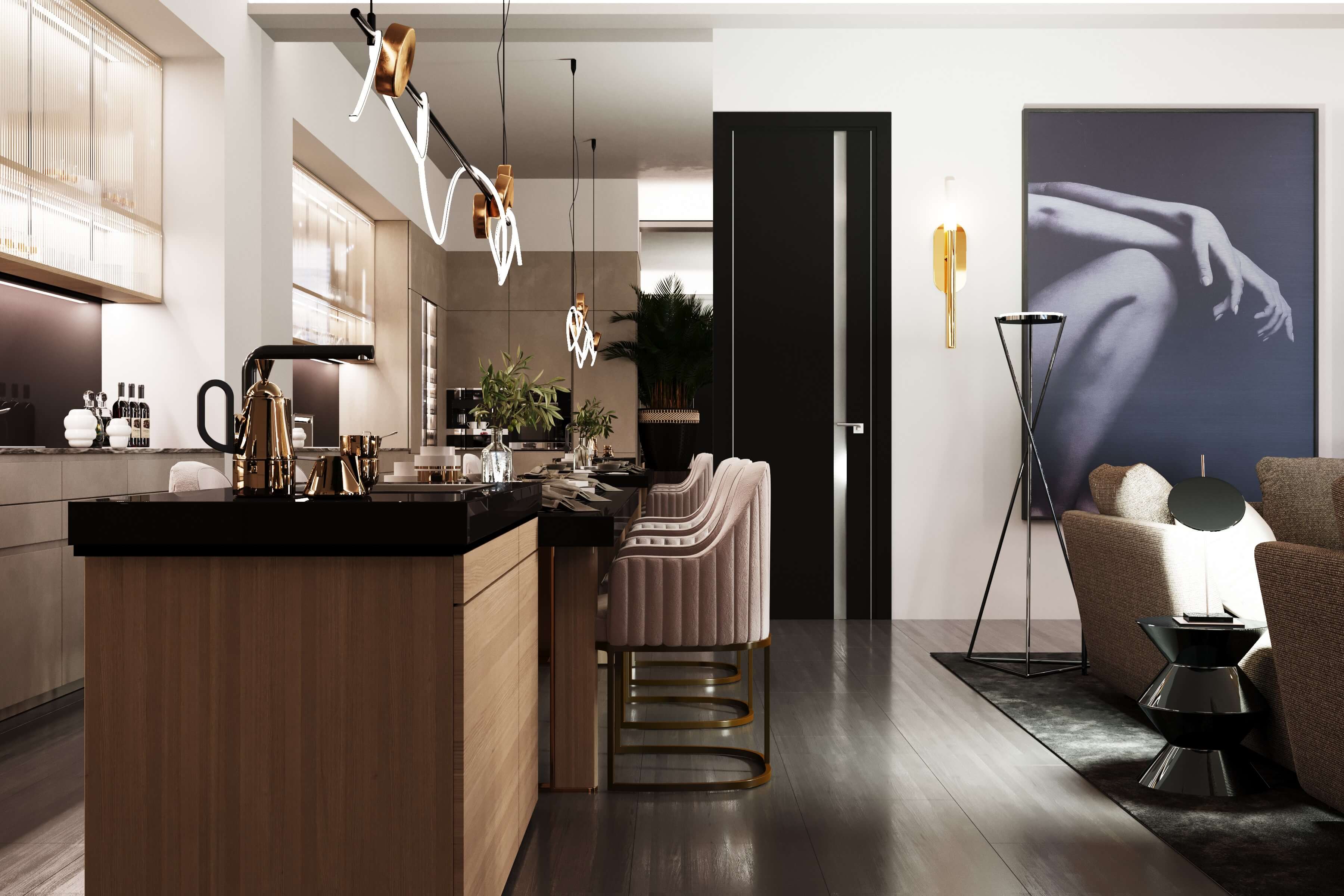 Дизайн кухни-гостиной, г. Подольск