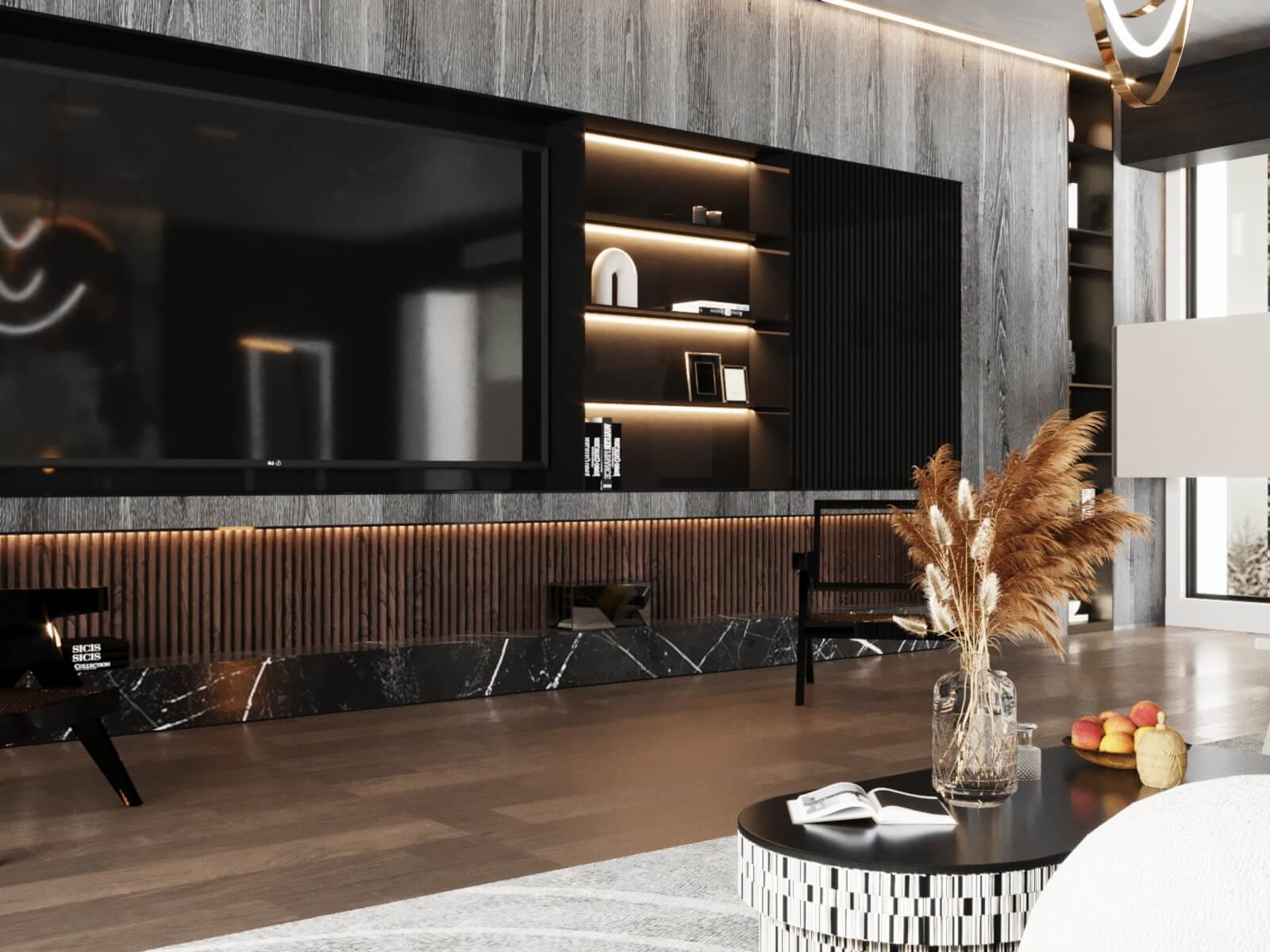 Дизайн гостиной в загородном доме