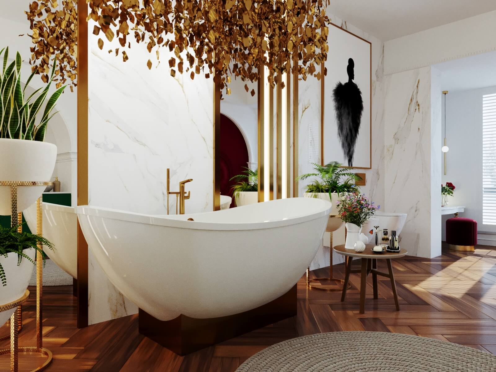 Дизайн ванной комнаты в загородном доме, г. Тула