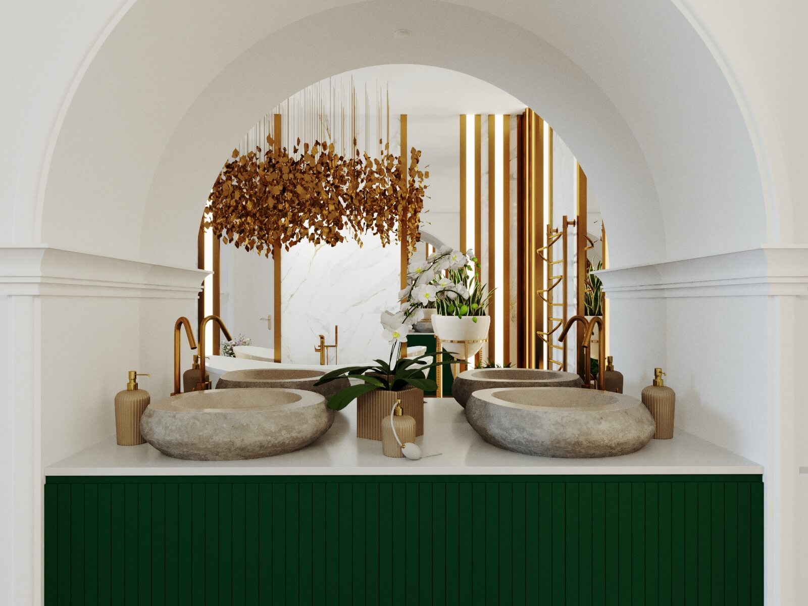 Дизайн ванной комнаты в загородном доме, г. Тула