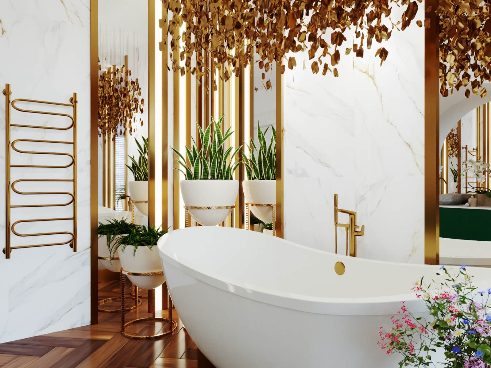 Дизайн ванной комнаты в загородном доме, г. Тула